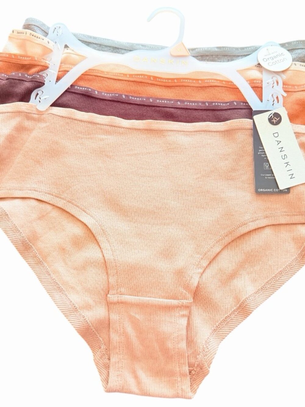 Danskin Women's Ladies Panties Organic Cotton Hipsters Panties Nude Tone Size XL